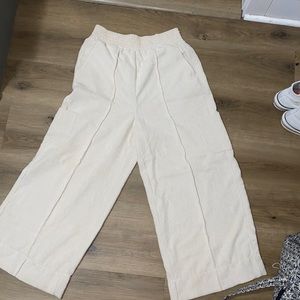Urban outfitters cream color wide leg corduroy pants